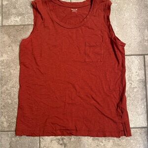 Women's Madewell Tank Top Sleeveless Red Shirt